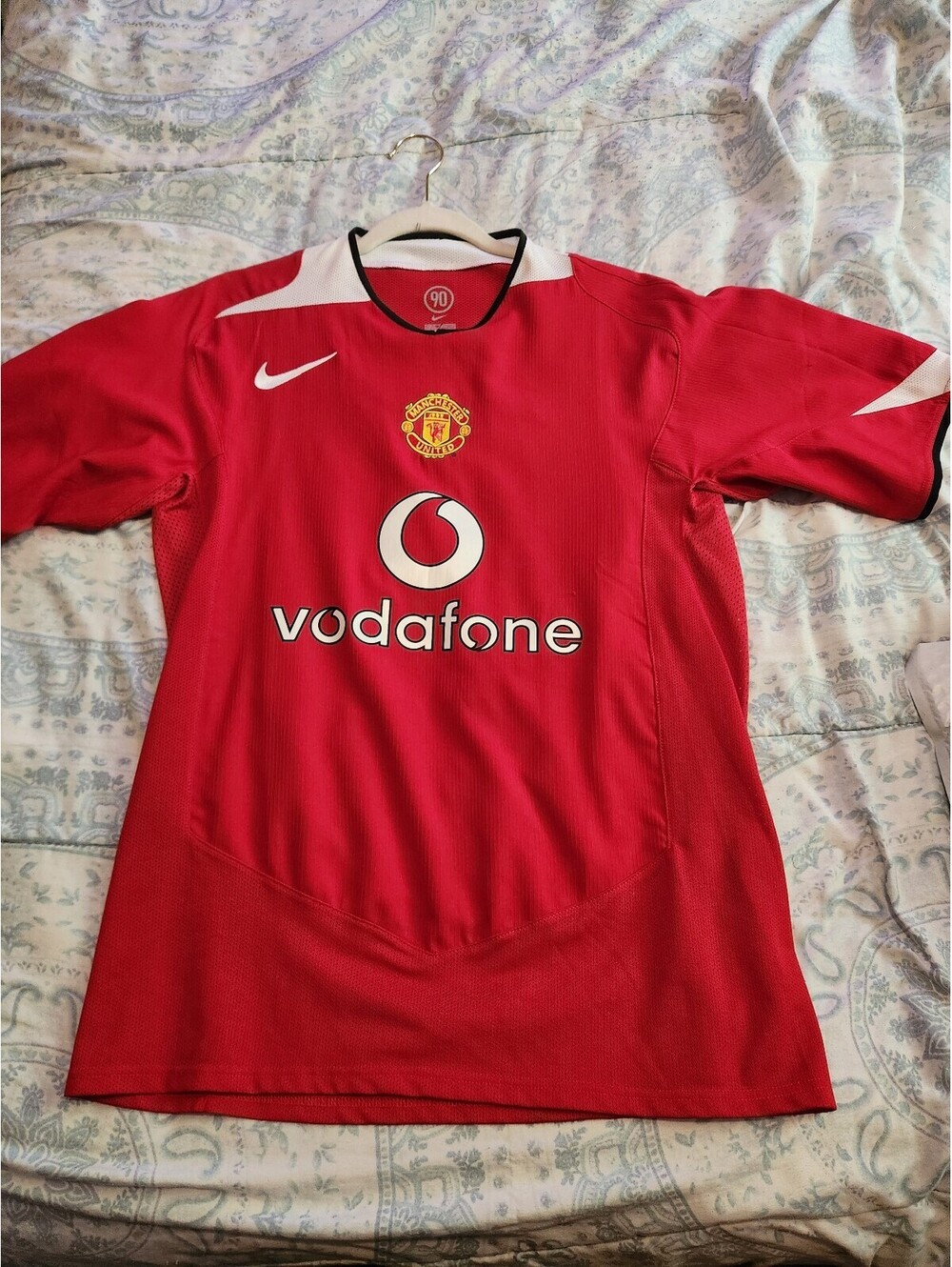 Manchester United 2004/2005 Authentic Home England Soccer Jersey Size M